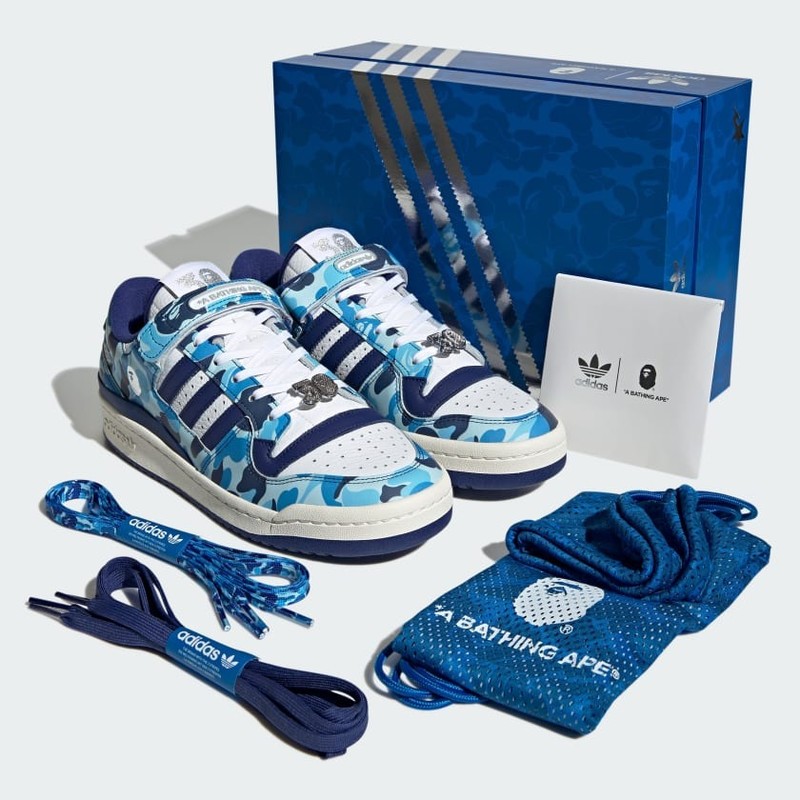 Bape x adidas Forum 84 Low 30th Anniversary adidas adivista frames for boys sale Blue Camo ID4772